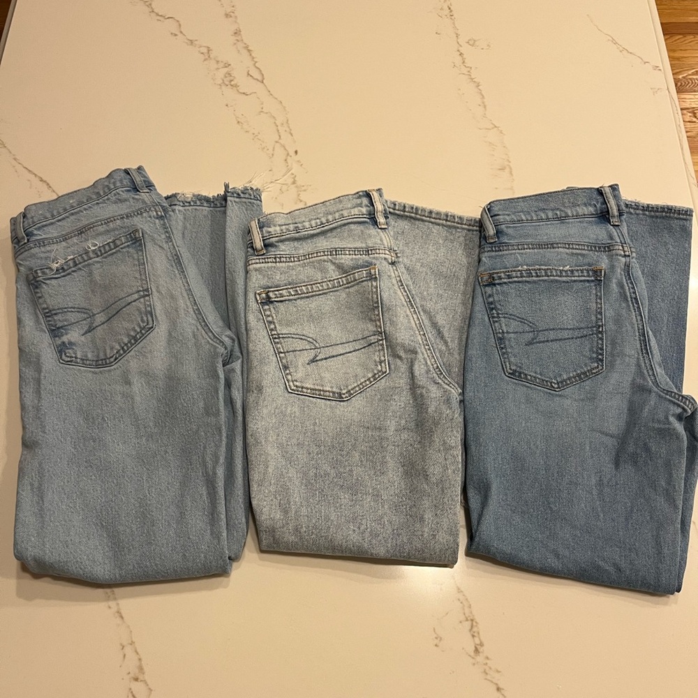 American Eagle Outfitters  Straight Jeans three pairs, size 0